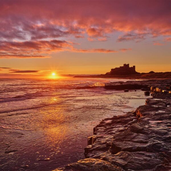 Bamburgh Castle at Sunrise