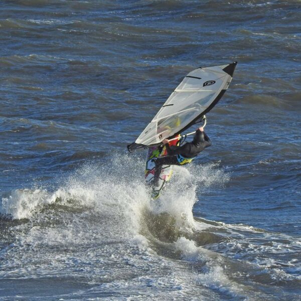 Person Windsurfing at Druridge Bay