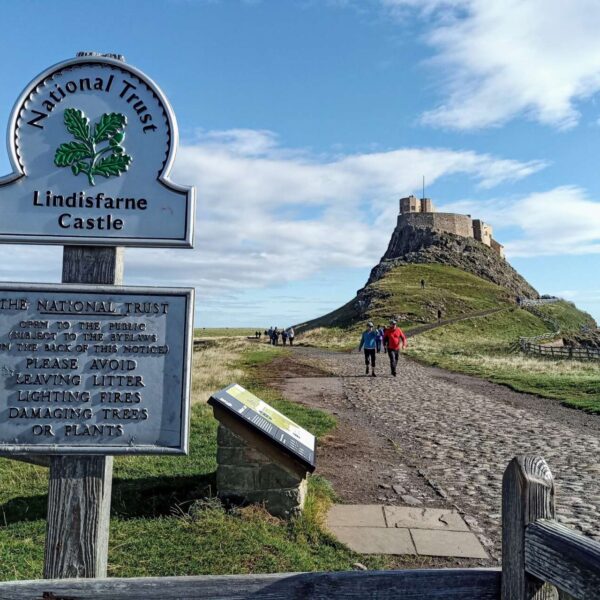 People around Lindisfarne Castle