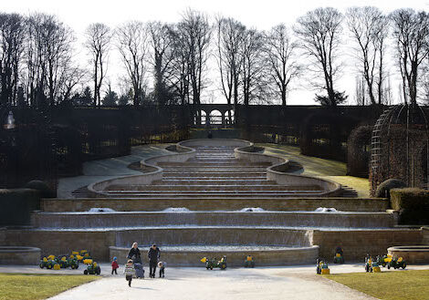View of Main Water Feature at Alnwick Gardens, Northumberland