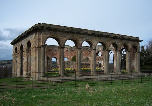 View of ruined Orangery at Gibside