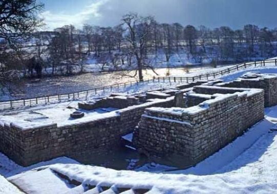 View of Chesters Roman Fort, Hadrian's Wall in Winter